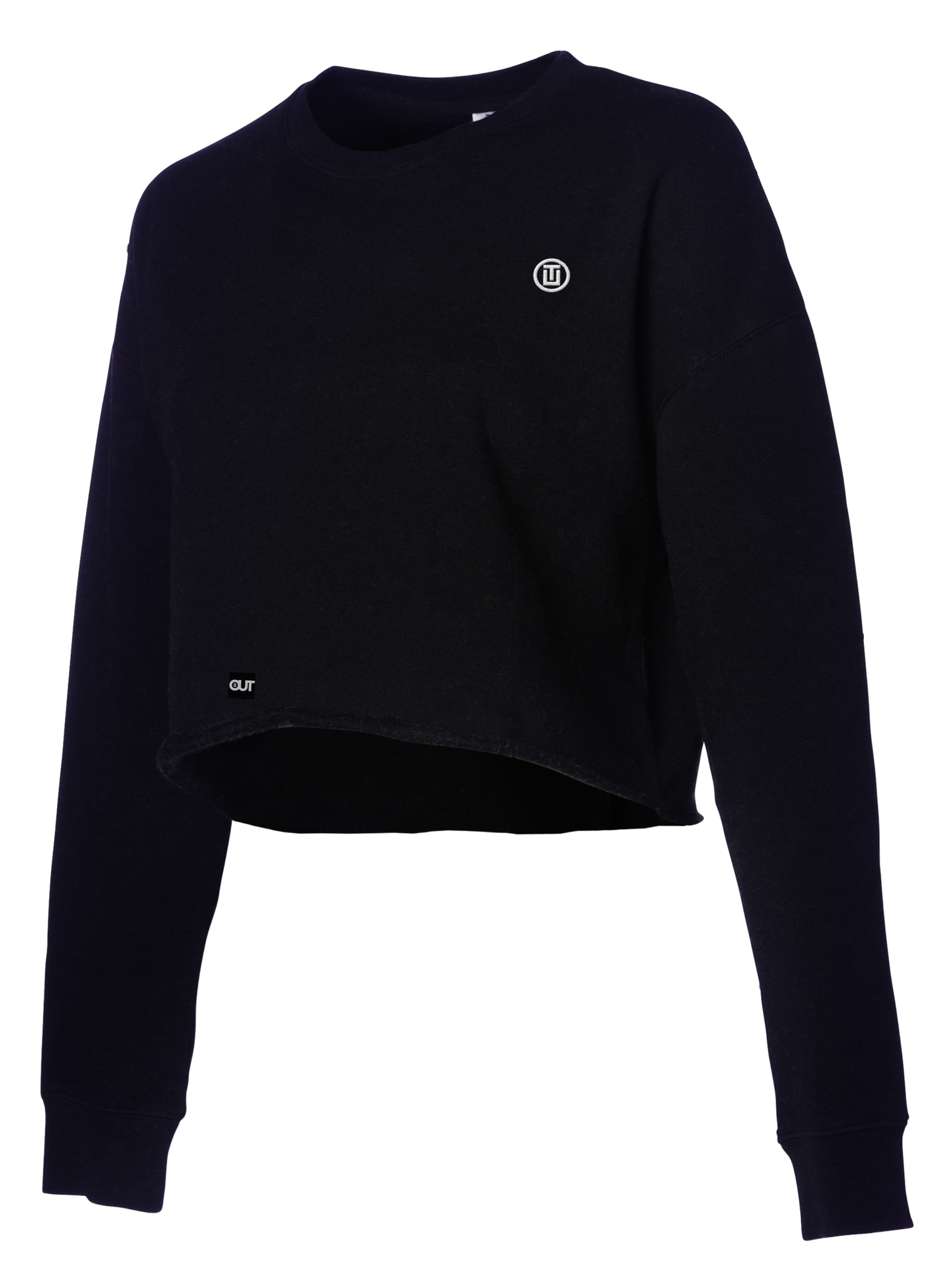 Embroidered Lightweight Cropped Crew