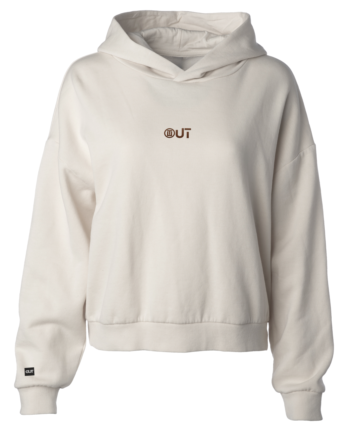 OUT hip height embroidered hoodie