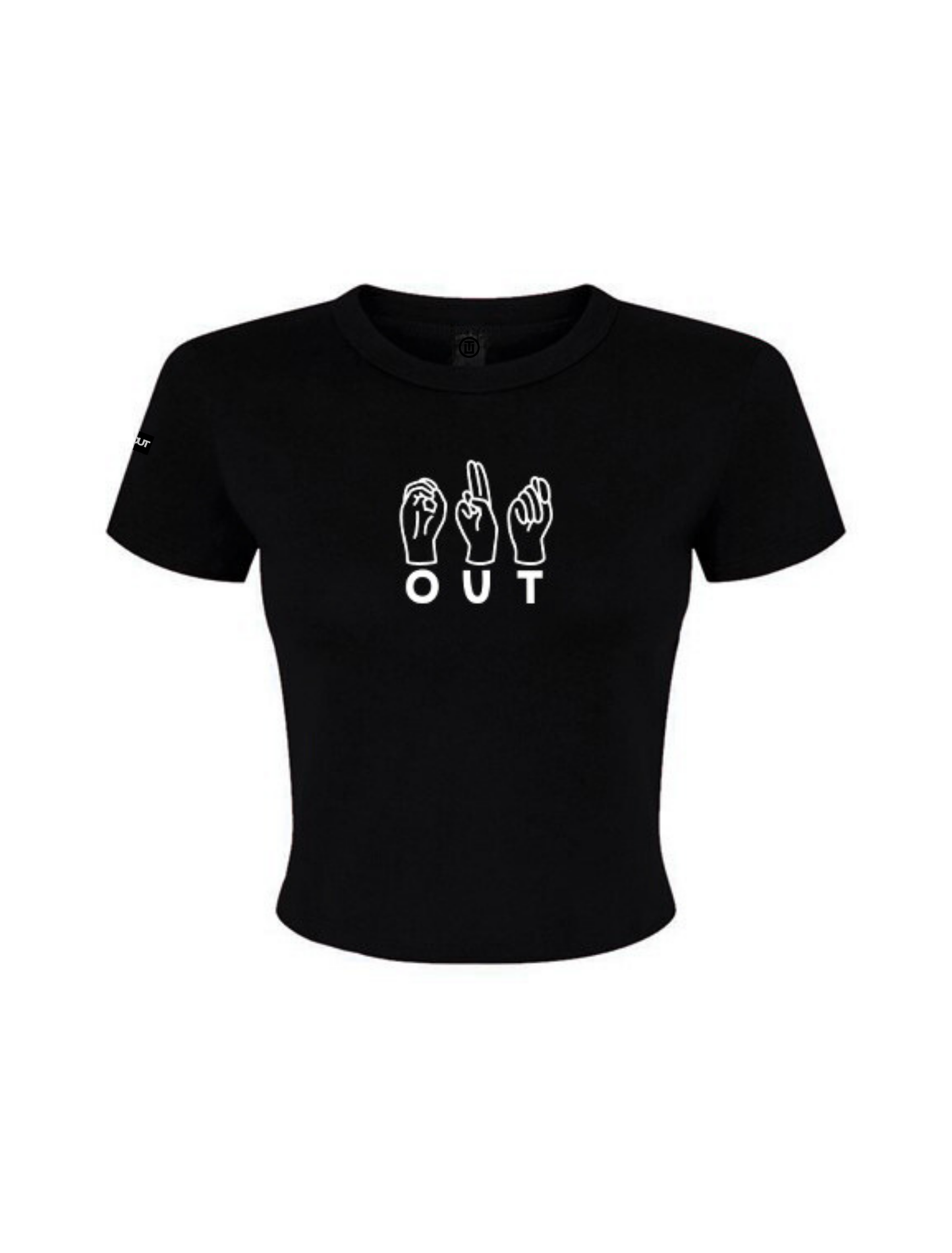 OUT Sign Statement Crop Tee