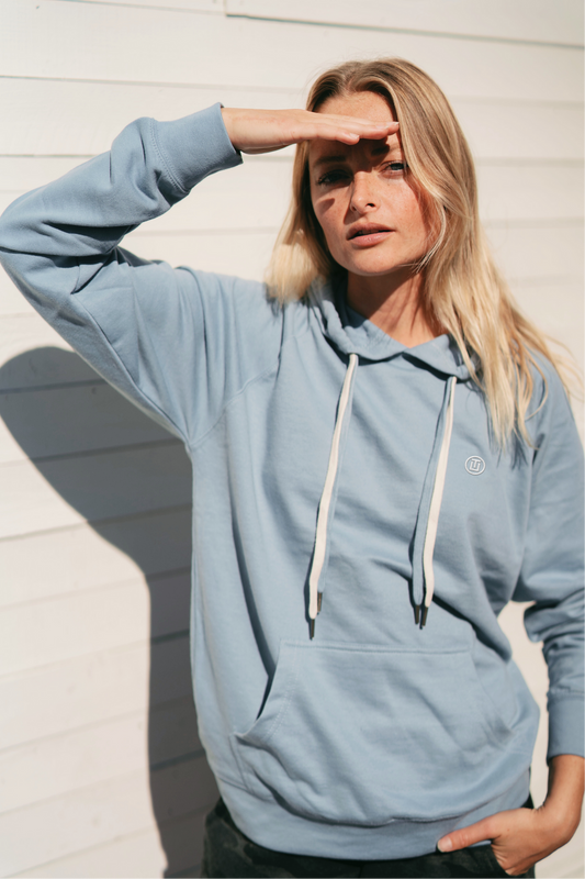 Icon Loopback Terry Hooded Sweatshirt (white logo)