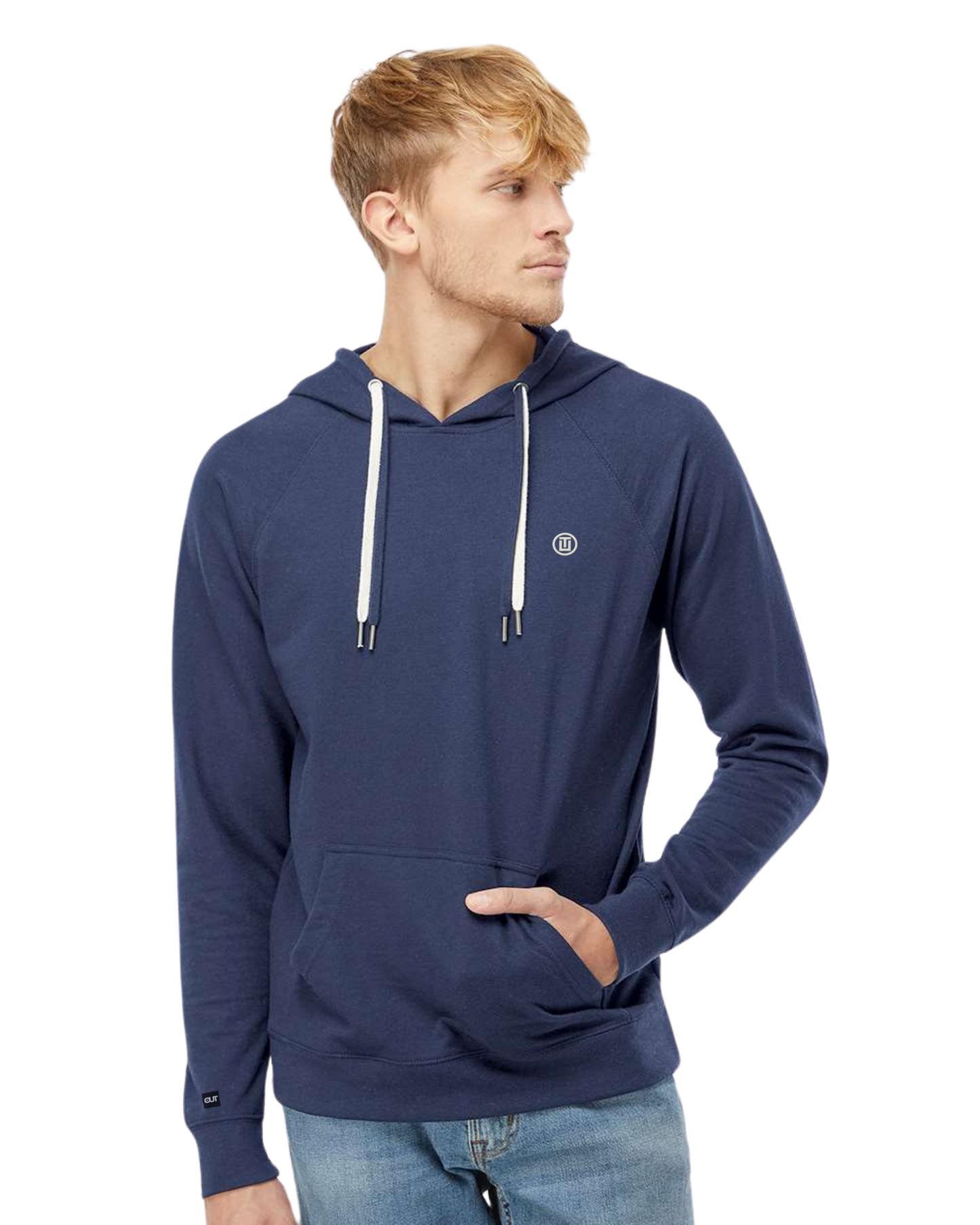 Icon Loopback Terry Hooded Sweatshirt (white logo)