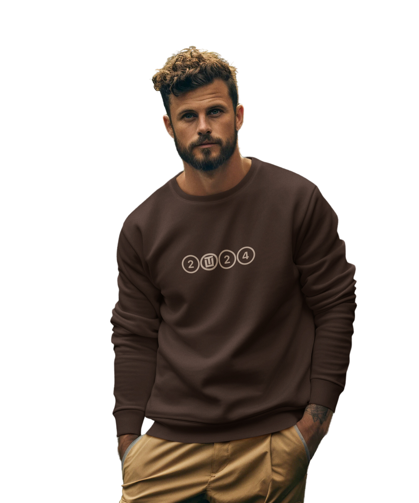 Brown cream 2024 Heavyweight Crewneck Sweatshirt