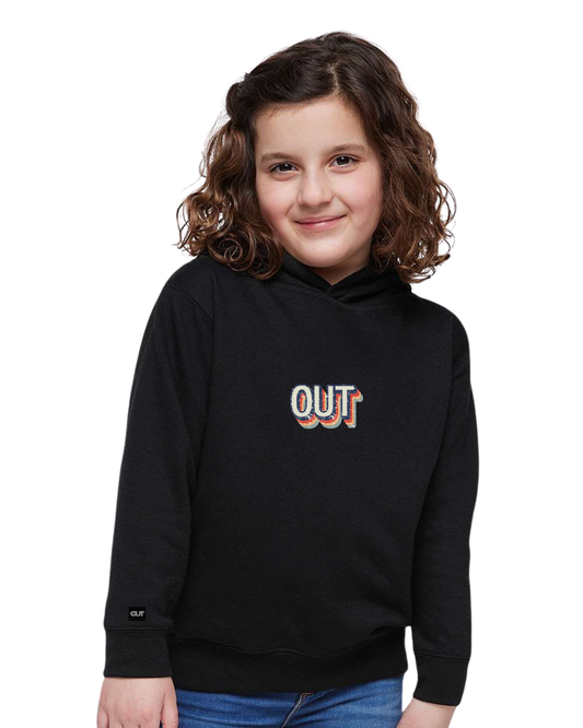 kids fleece pullover hoodie (vintage retro out)