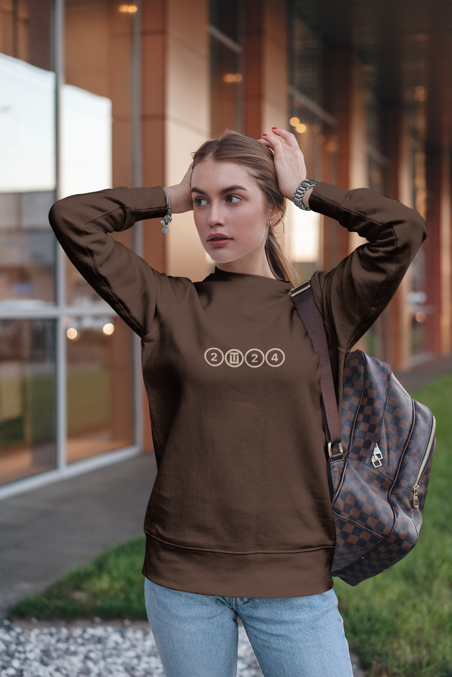 Brown cream 2024 Heavyweight Crewneck Sweatshirt